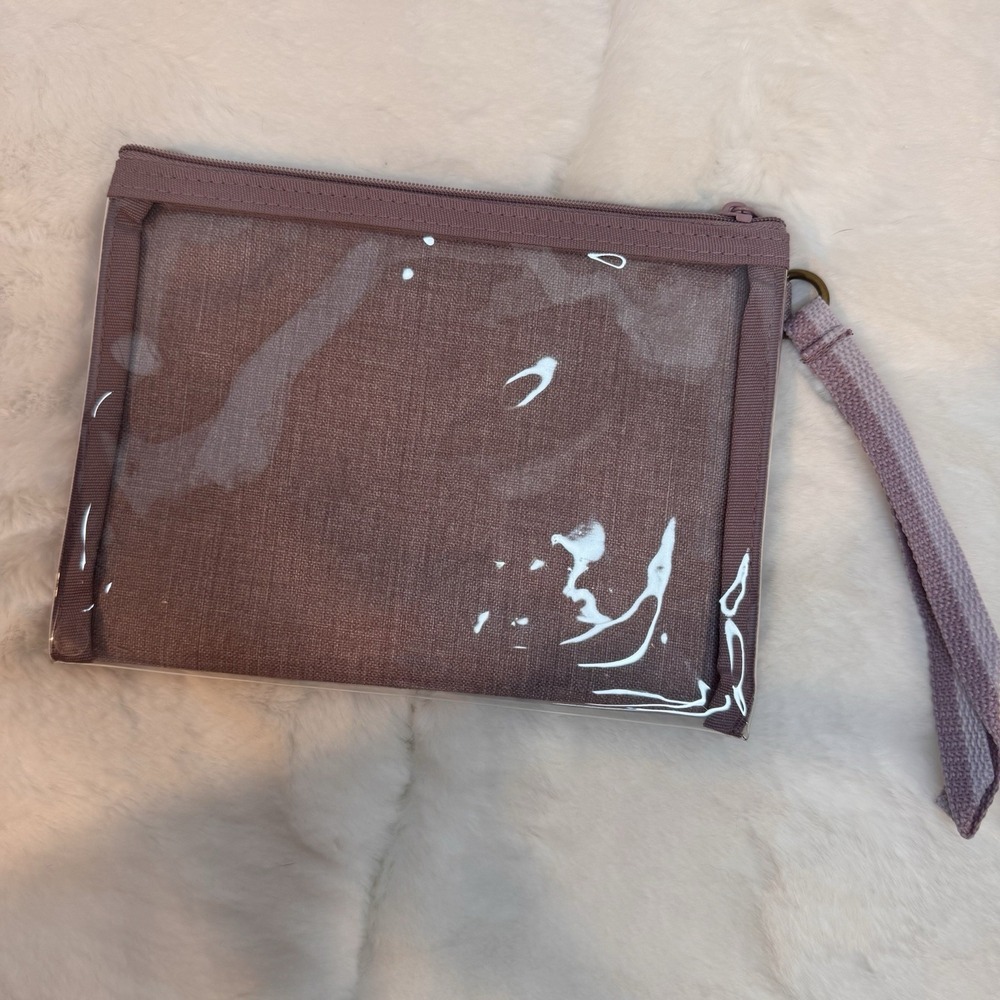 Thirty-one ~ Double-Take Wristlet Pouch, Purple Crosshatch ~ Never Used